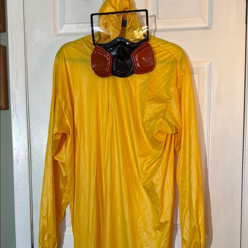 Yellow Hazmat Suit with Respirator Costume